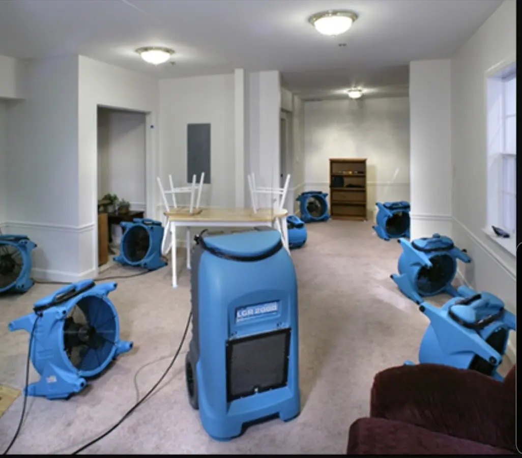Air movers and dehumidifier setup for Water Extraction & Removal in Capitola