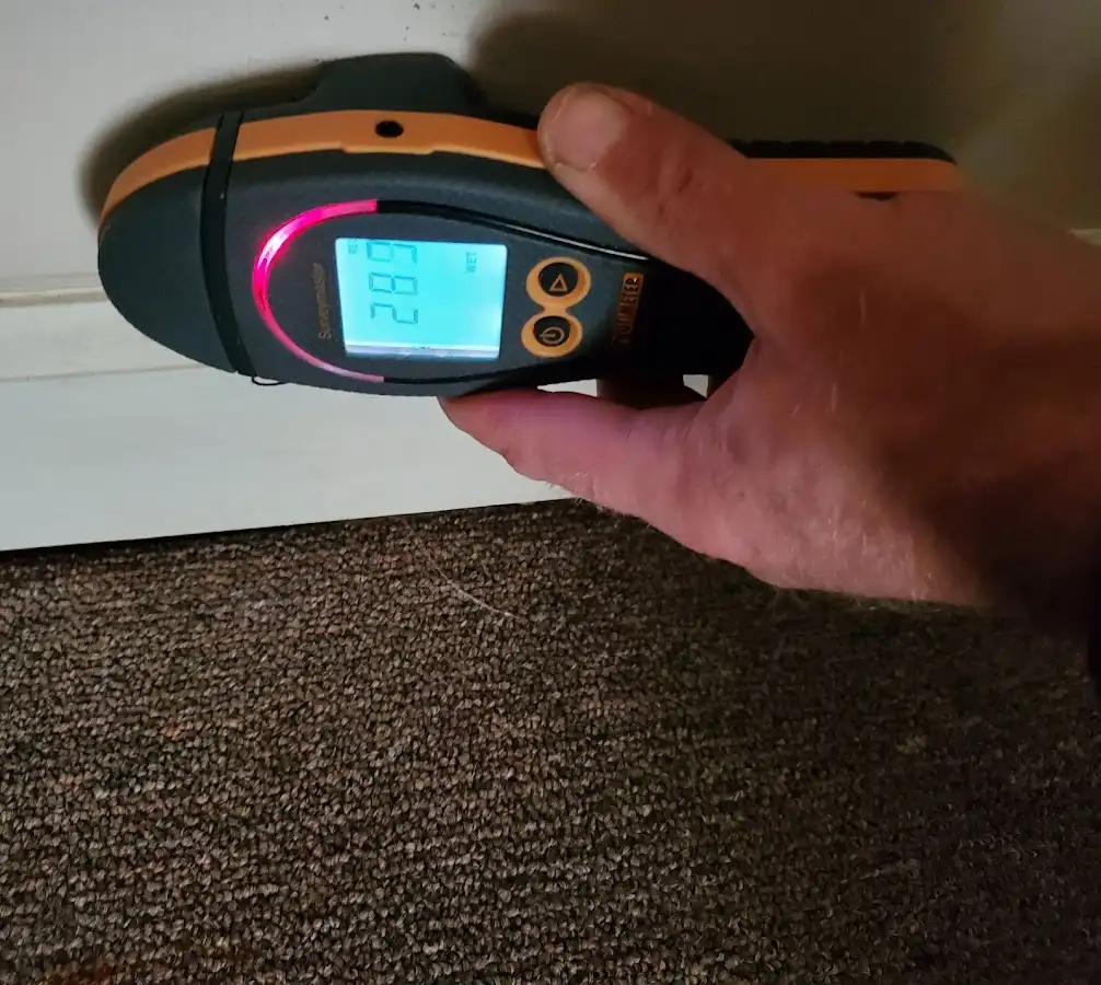 Moisture detection at baseboard during Sewage Cleanup & Sanitation in Capitola